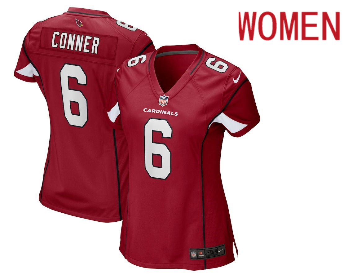 Women Arizona Cardinals #6 James Conner Nike Red Game NFL Jersey->women nfl jersey->Women Jersey